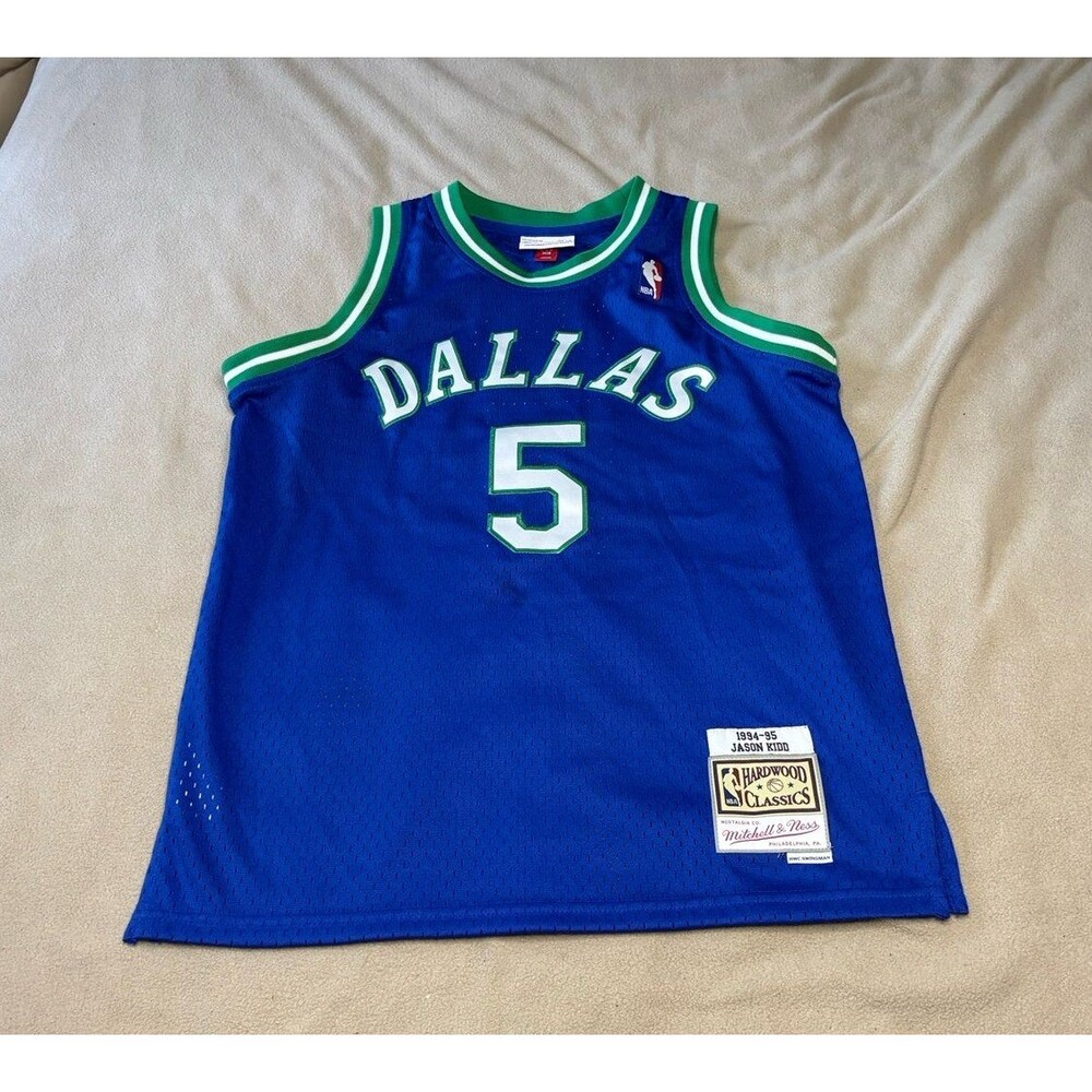 Mitchell & Ness Jason Kidd Blue Dallas Mavericks 94-95 Hardwood Classics Youth L